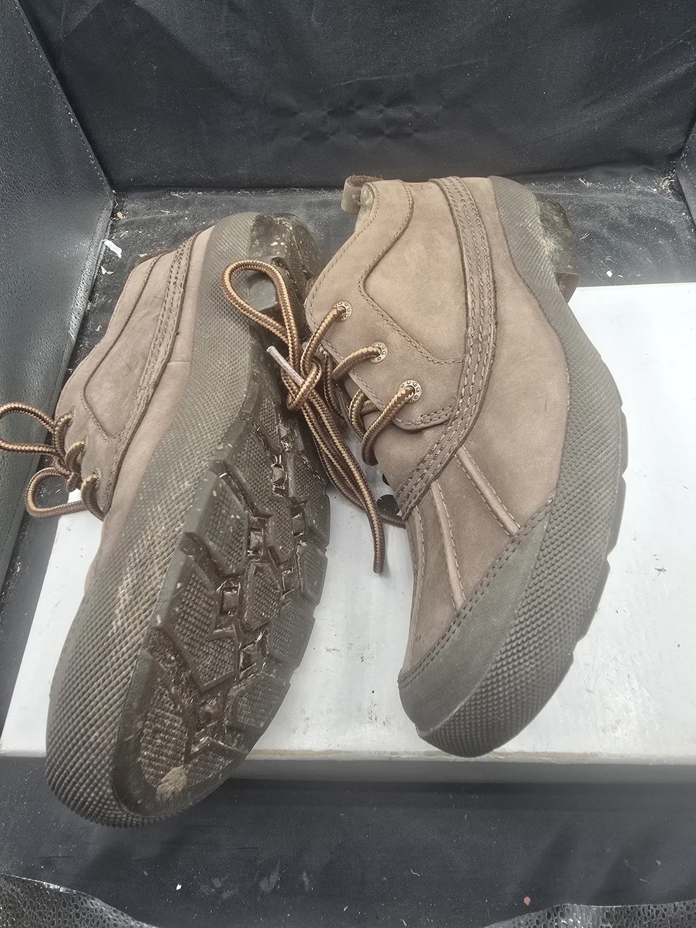 UGG Men's Brown Lace-Up Shearling-Lined Rain & Snow Boots